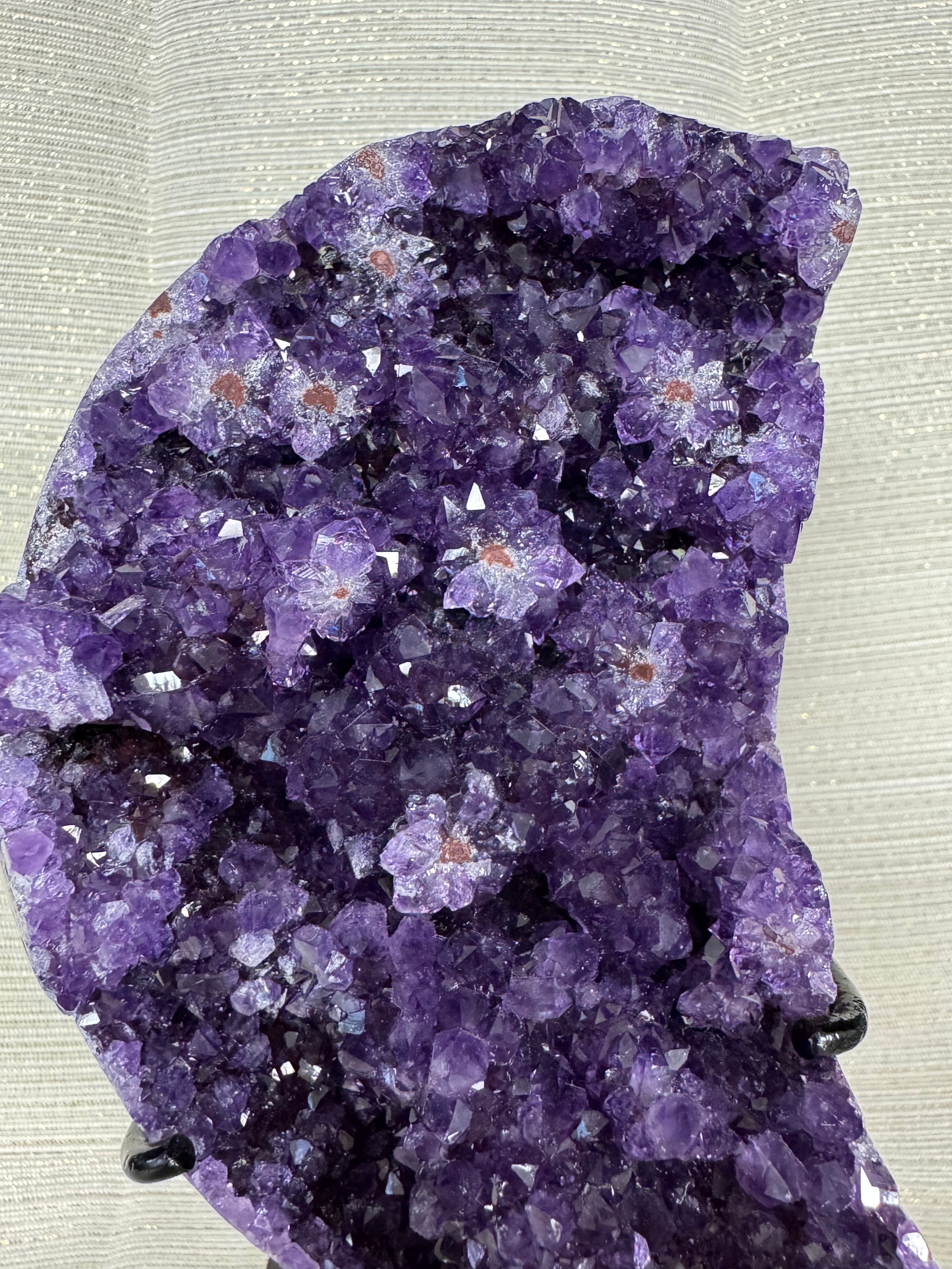 Amethyst Mond mit Blumen Unikat