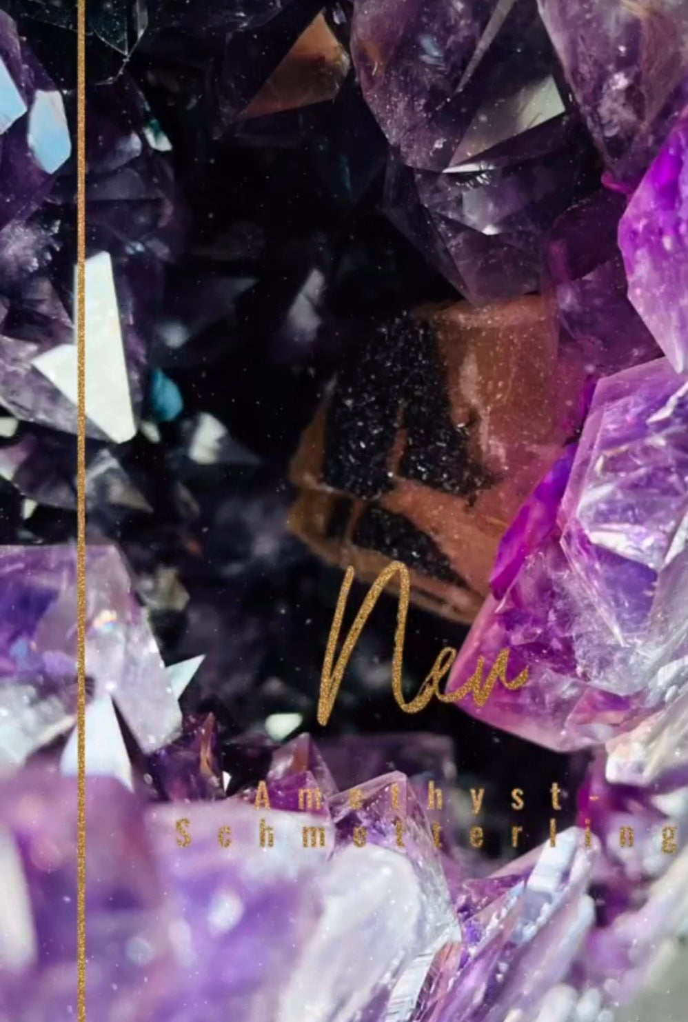 Amethyst Uruguay Schmetterling mit Calcit Unikat