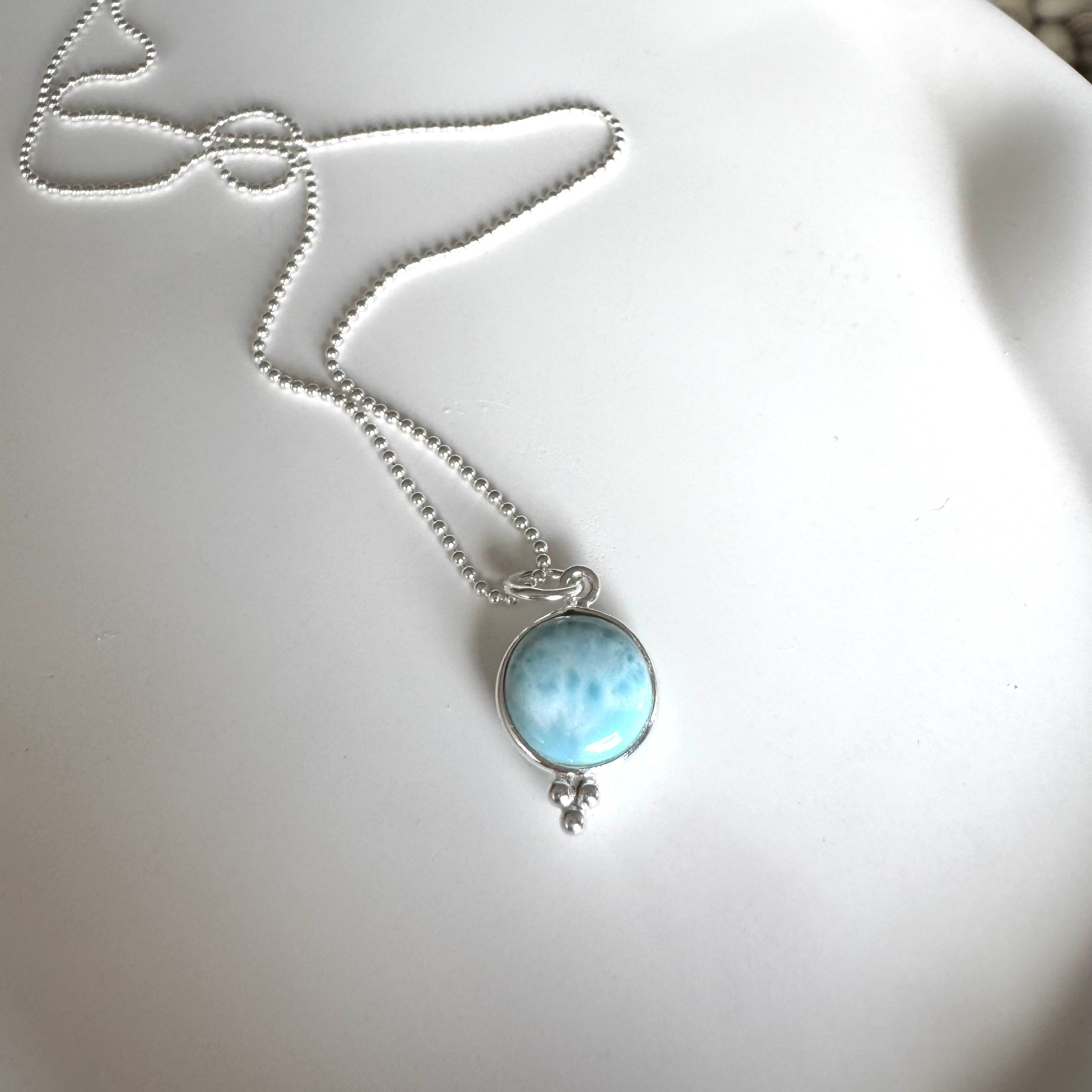 Silberkette mit Larimar Anhänger