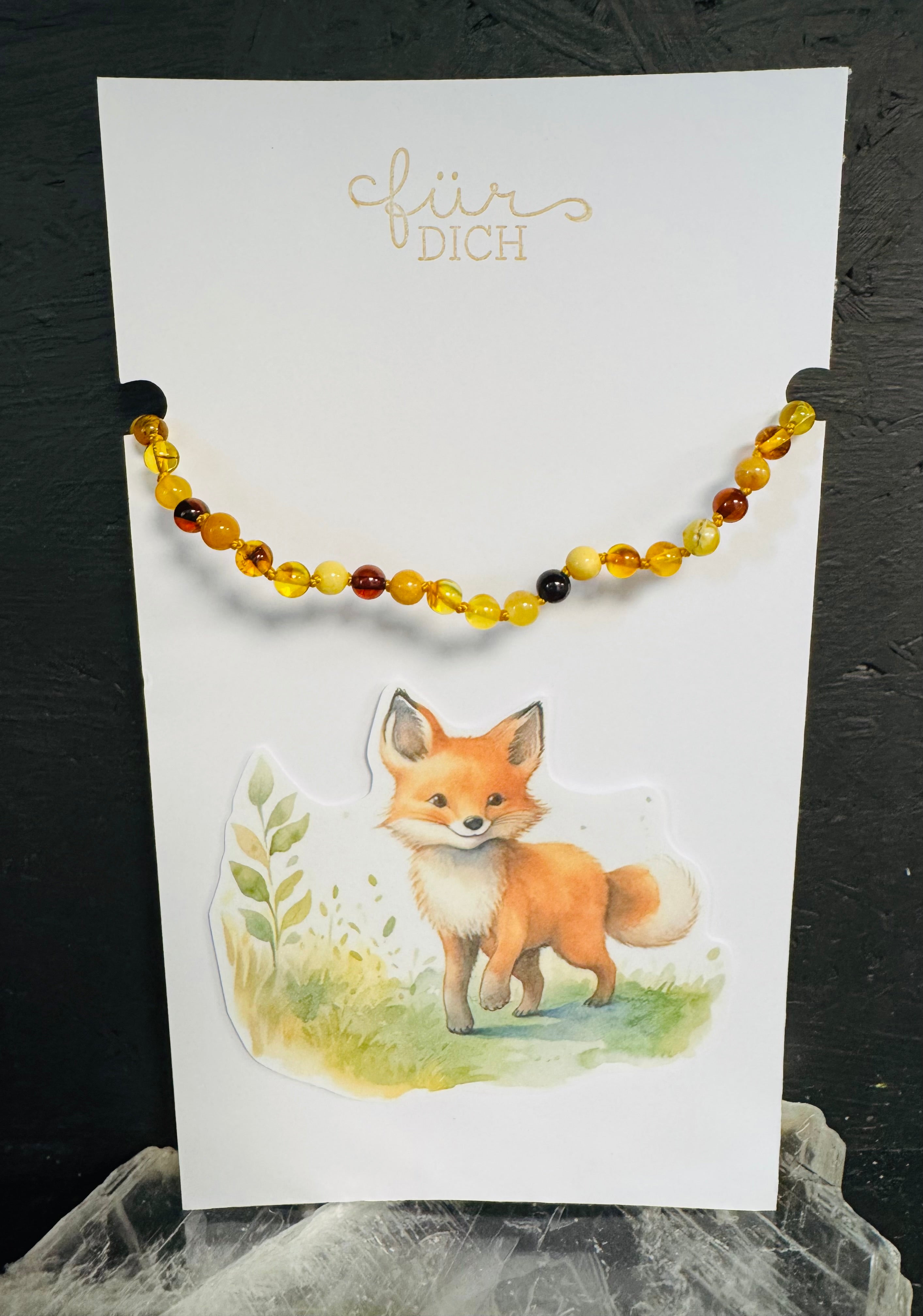Natur Bernsteinkette Baby Fuchsi