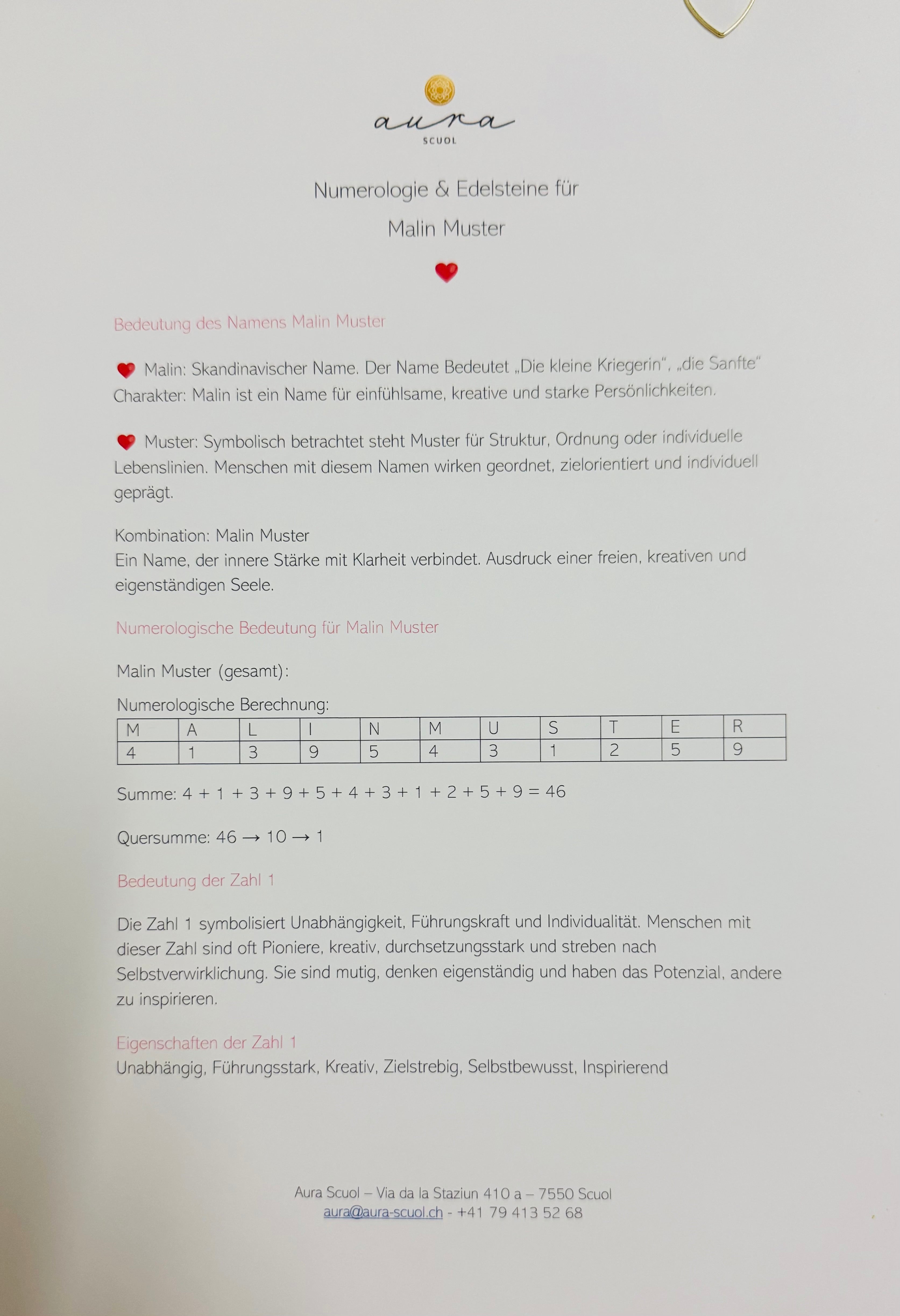 Personalisierte Namenskette Kinder mit Beschreibung