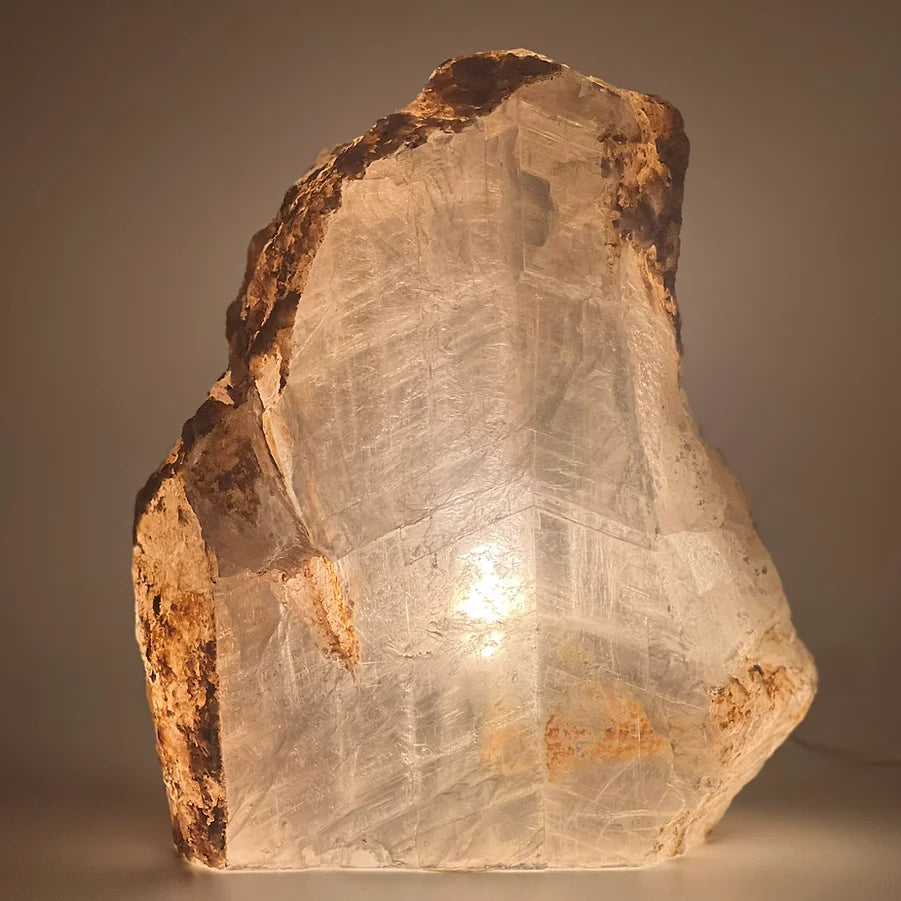 Marienglas Selenit Lampe XXL