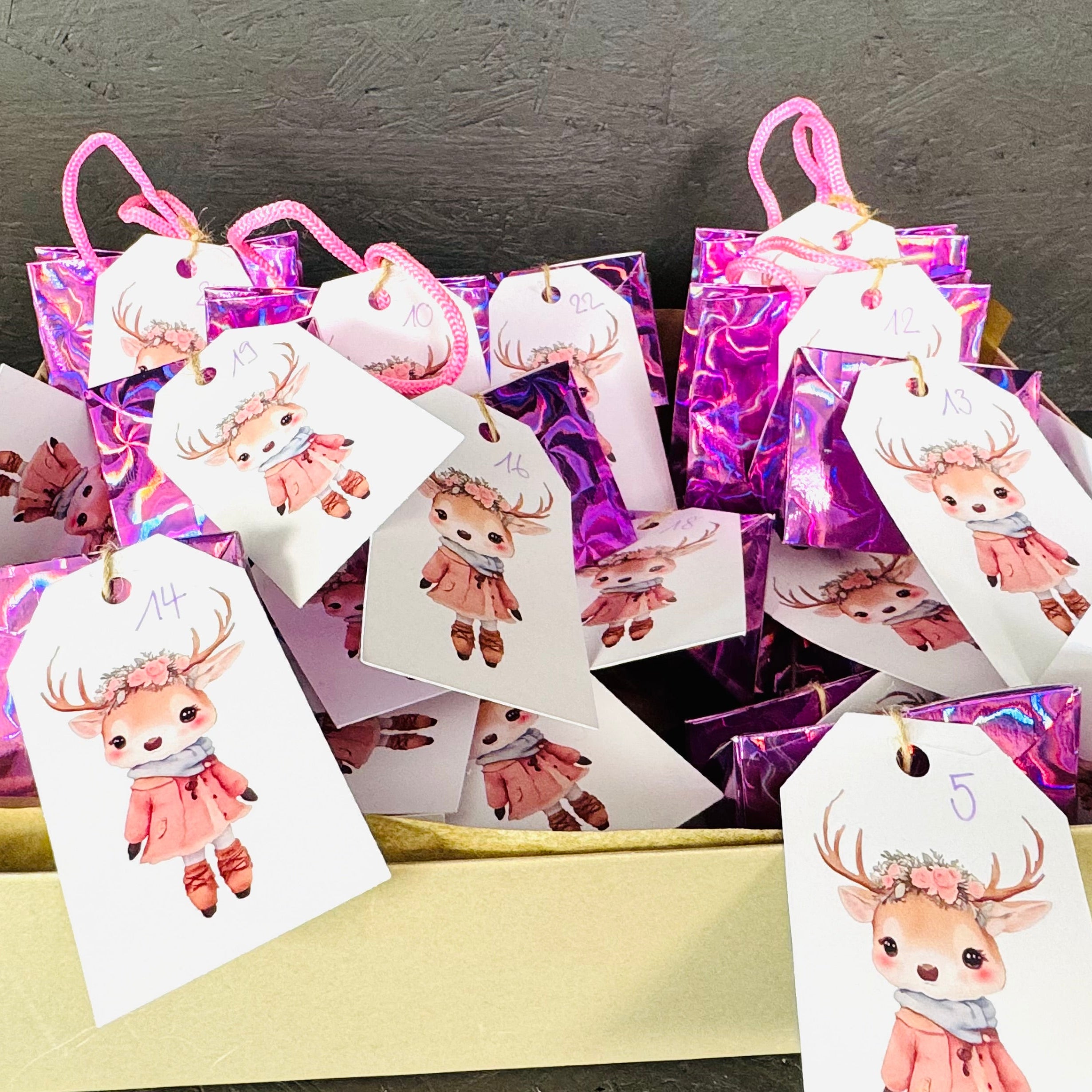 Adventskalender Heilsteine Kinder 2025 limitiert Farbe und Säckchen variieren