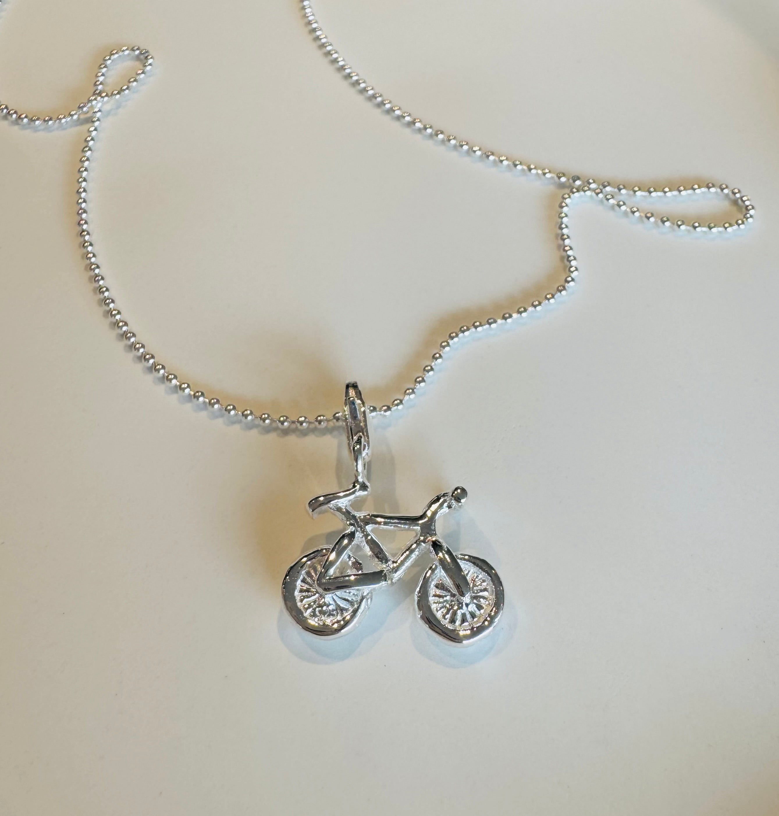 Silberkette mit Bike Anhänger Silber