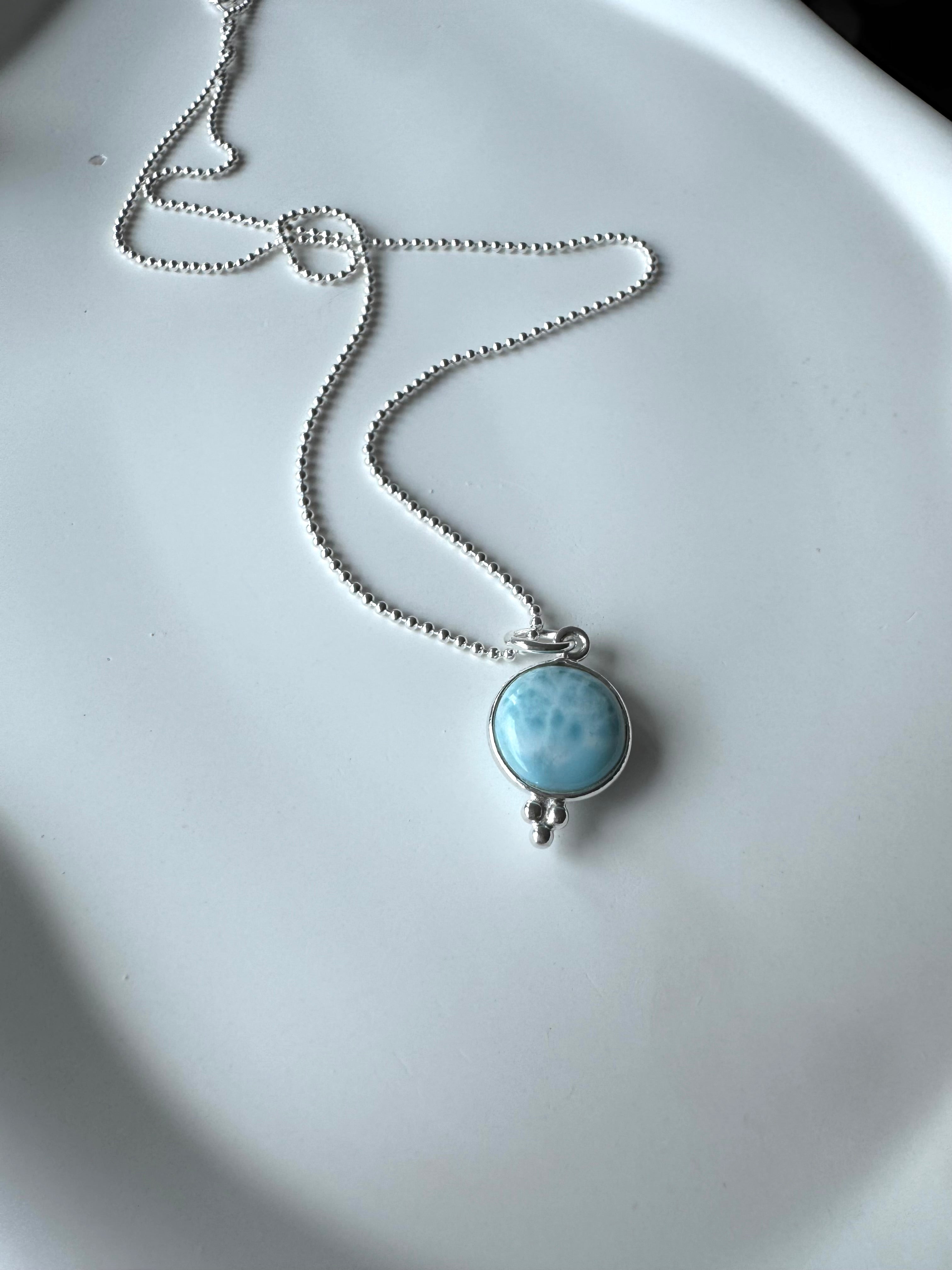 Silberkette mit Larimar Anhänger